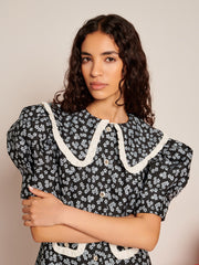Ditsy Jacquard Mini Dress Coal Black / Z