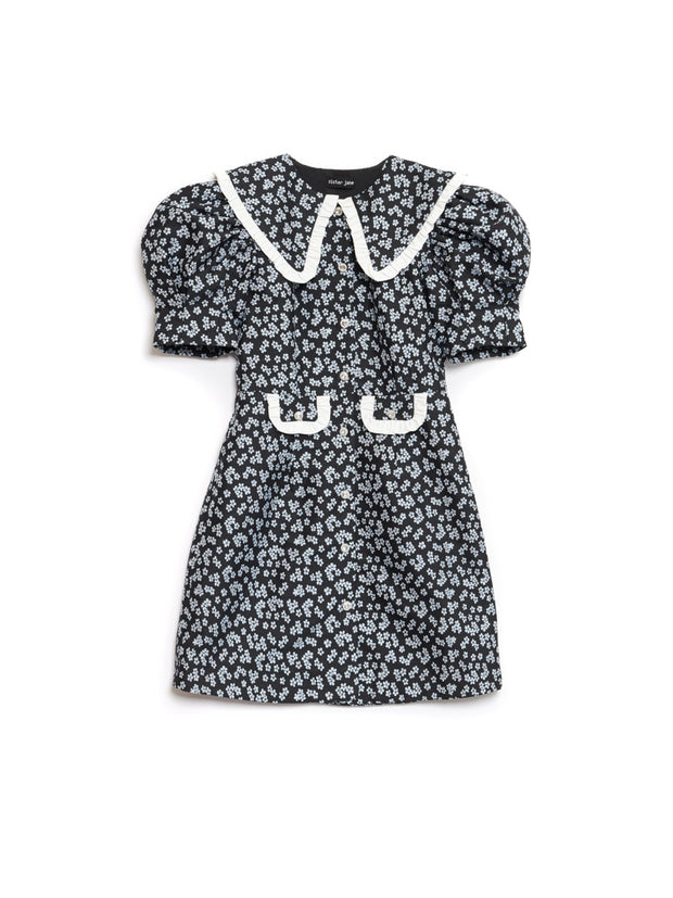 Ditsy Jacquard Mini Dress