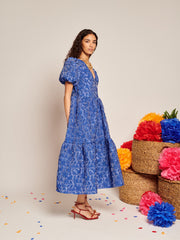 Luna Jacquard Midi Dress Cobalt Blue / Z
