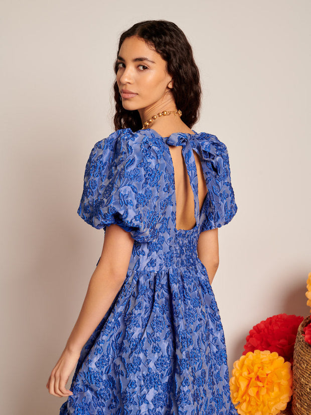 Luna Jacquard Midi Dress Cobalt Blue / Z