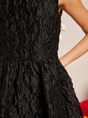 Lucia Jacquard Open Back Mini Dress Coal Black / Z