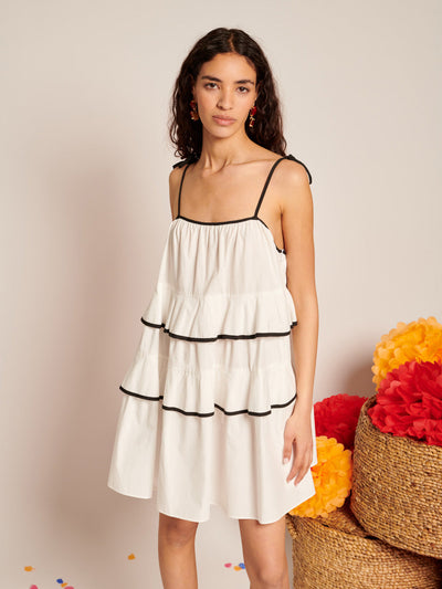 Gabriel Cami Mini Dress Pearled White / Z