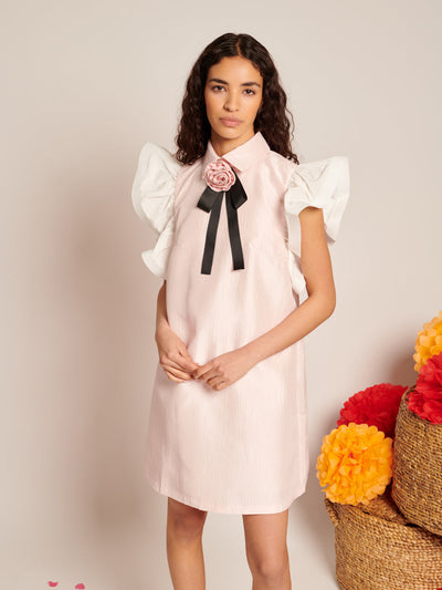 Delice Taffeta Mini Dress Pale Pink / Z