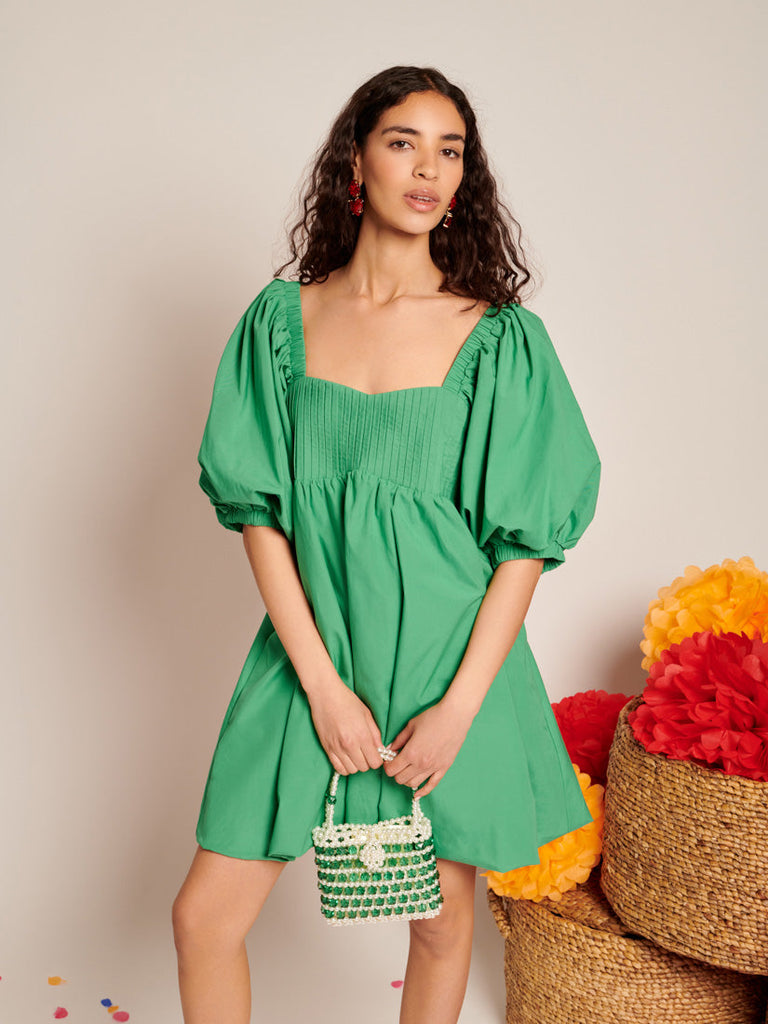 Esmeralda Pleated Mini Dress