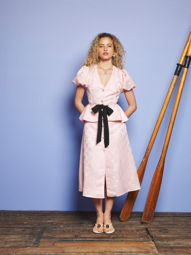 Hazel Jacquard Midi Dress