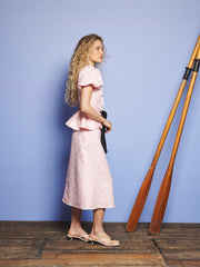 Hazel Jacquard Midi Dress Nude Pink / Z