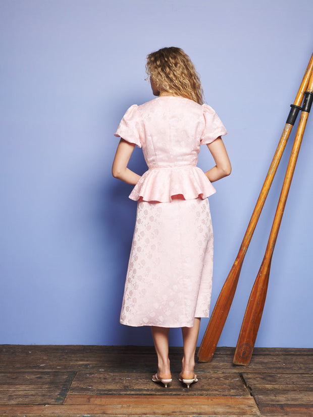 Hazel Jacquard Midi Dress Nude Pink / Z