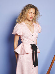 Hazel Jacquard Midi Dress Nude Pink / Z
