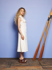 Birdie Collared Midi Dress Ivory Cream / Z