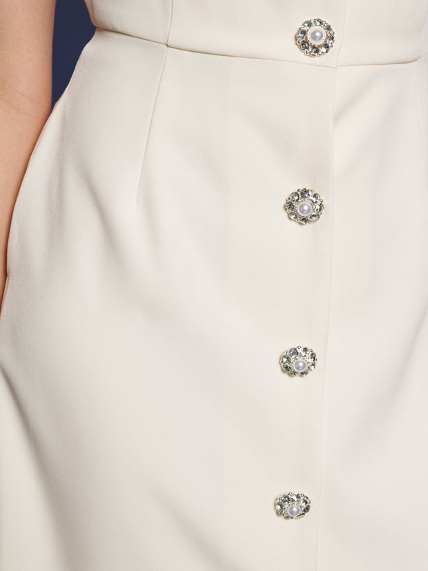 Birdie Collared Midi Dress Ivory Cream / Z