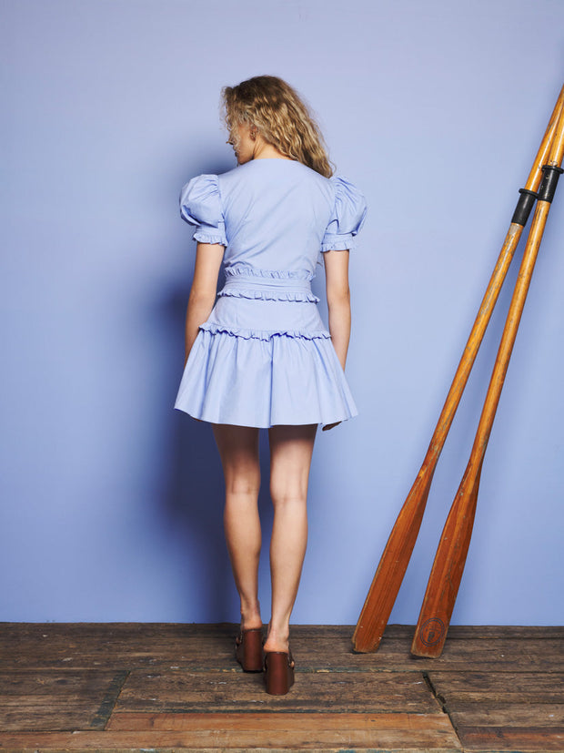 Skye Ruffle Mini Dress Cornflower Blue / Z