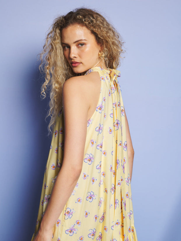 Lake Breeze Floral Midi Dress Pastel Yellow / Z