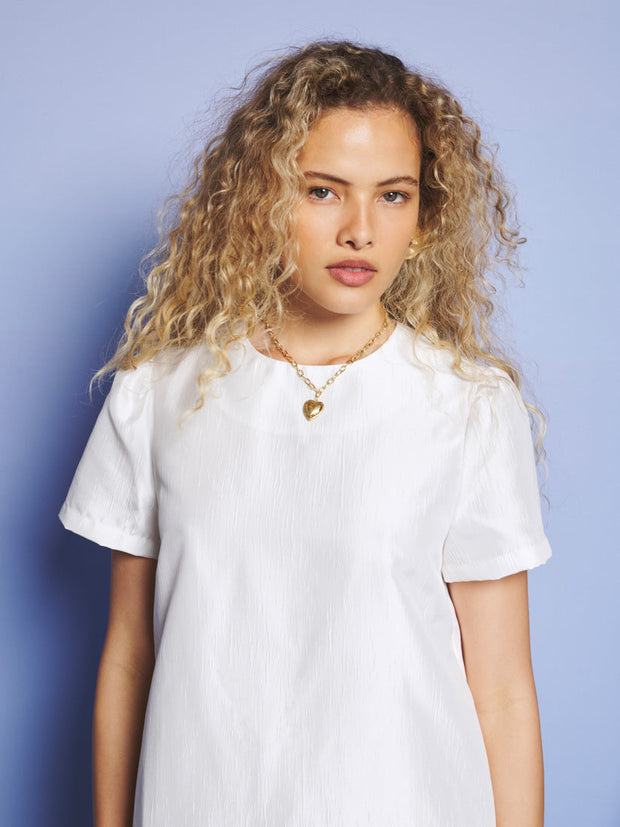Crystal Clear Taffeta Mini Dress Pearl White / Z