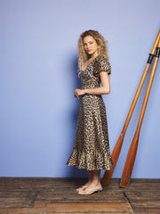Brooke Jacquard Midi Dress Leopard Tan / Z