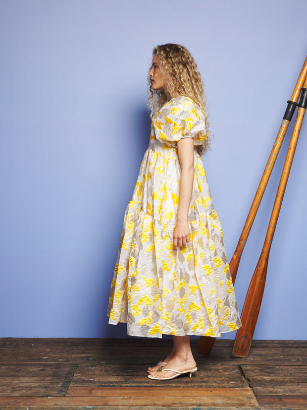 Heat Haze Jacquard Midi Dress Sunflower Yellow / Z