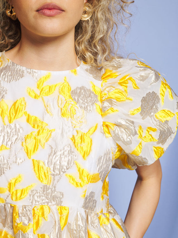 Heat Haze Jacquard Midi Dress Sunflower Yellow / Z