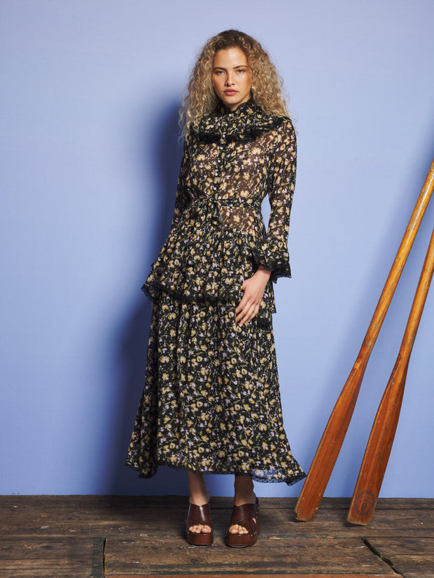 Windswept Floral Maxi Dress Floral Black / Z
