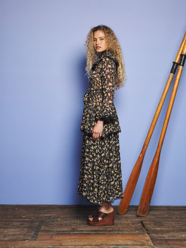 Windswept Floral Maxi Dress Floral Black / Z