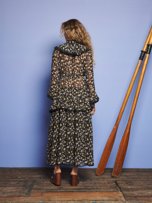 Windswept Floral Maxi Dress Floral Black / Z