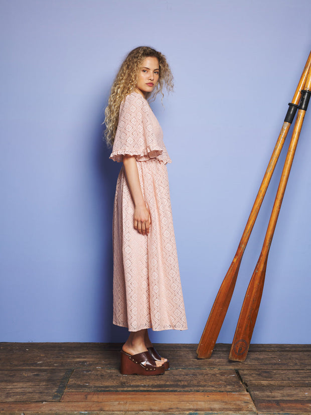 Reflections Lace Maxi Dress Nude Pink / Z
