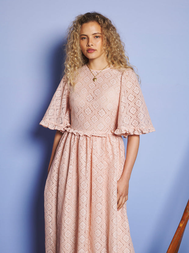 Reflections Lace Maxi Dress Nude Pink / Z