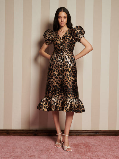 Suite Leopard Jacquard Midi Dress Brown Leopard / Z