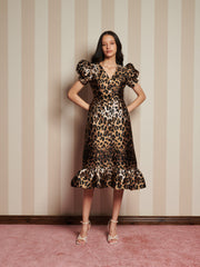 Suite Leopard Jacquard Midi Dress