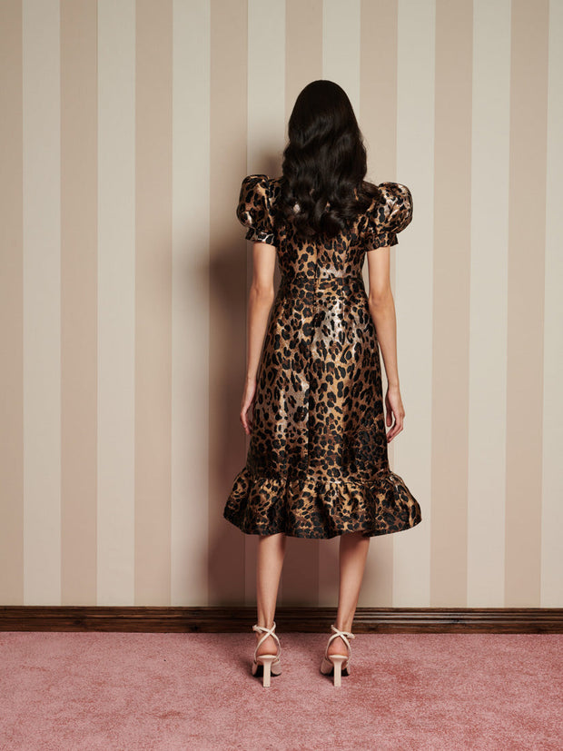 Suite Leopard Jacquard Midi Dress Brown Leopard / Z