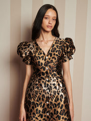 Suite Leopard Jacquard Midi Dress Brown Leopard / Z