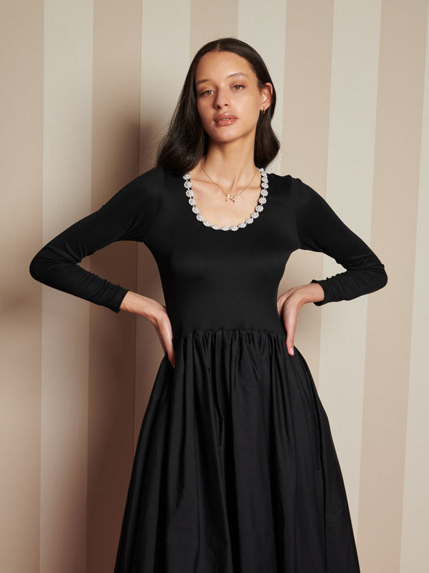 Forever Framed Midi Dress Pitch Black / Z