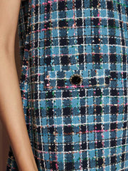 Chamber Tweed Check Mini Dress Indio Blue / Z