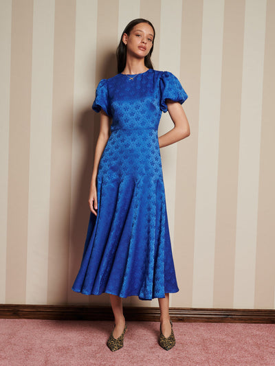 Oriel Jacquard Midi Dress Cobalt Blue / Z