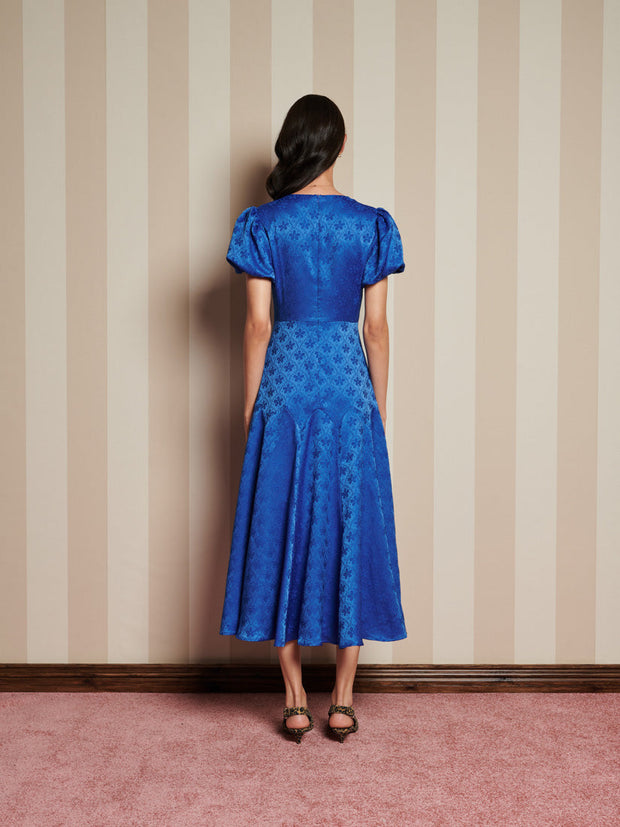 Oriel Jacquard Midi Dress Cobalt Blue / Z