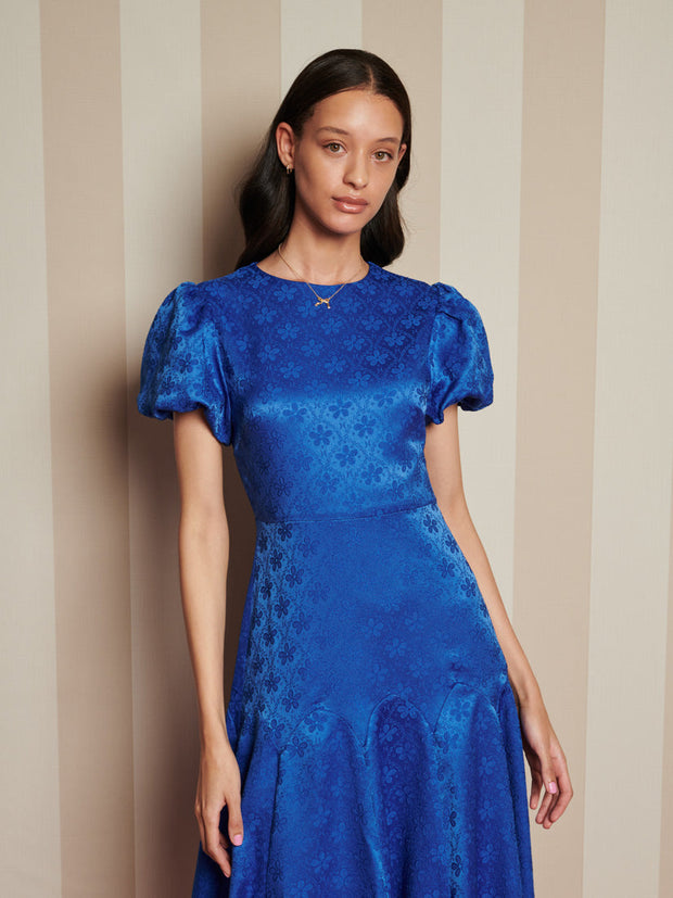 Oriel Jacquard Midi Dress Cobalt Blue / Z