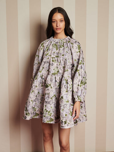 Alcove Tapestry Mini Dress Lavendar, Floral Green / Z