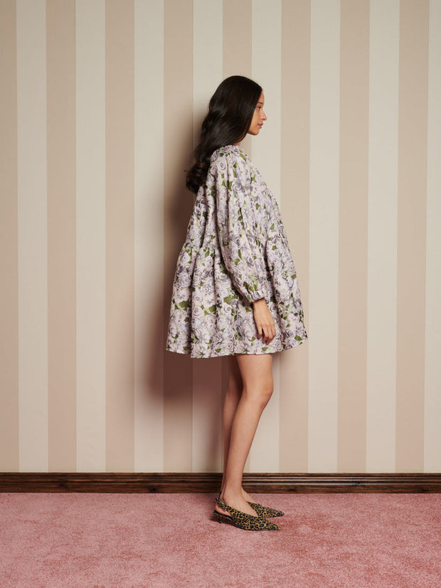 Alcove Tapestry Mini Dress Lavendar, Floral Green / Z