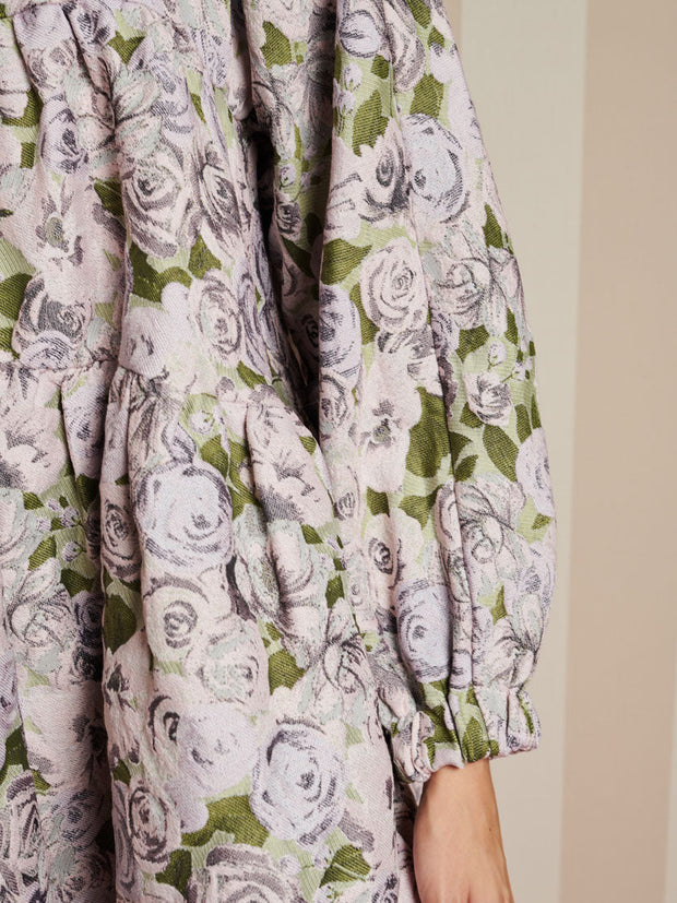 Alcove Tapestry Mini Dress Lavendar, Floral Green / Z