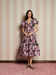 Floraison Jacquard Midi Dress