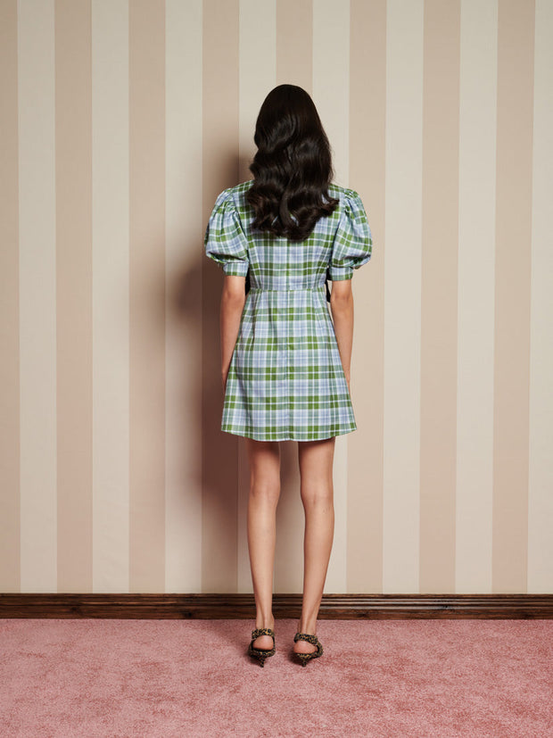 Foyer Check Mini Dress Green, Multi Check / Z