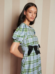 Foyer Check Mini Dress Green, Multi Check / Z