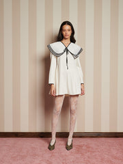Porcelain Collar Mini Dress