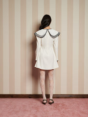 Porcelain Collar Mini Dress Pearl Ivory / Z