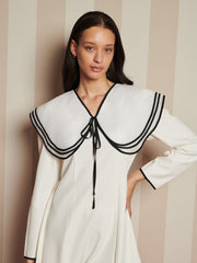 Porcelain Collar Mini Dress Pearl Ivory / Z
