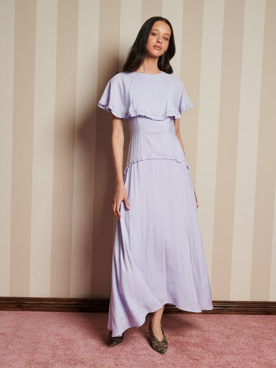 Heirloom Cape Maxi Dress Lilac Blue / Z
