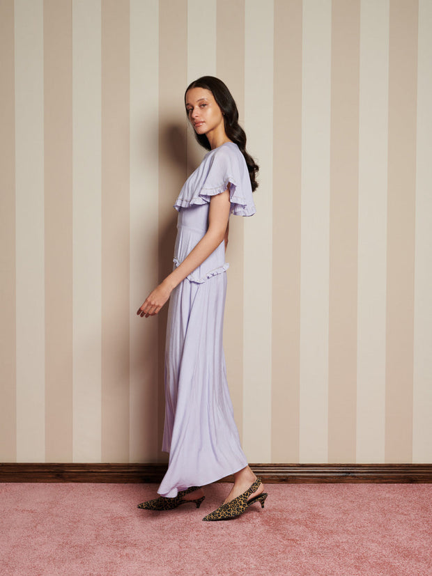 Heirloom Cape Maxi Dress Lilac Blue / Z
