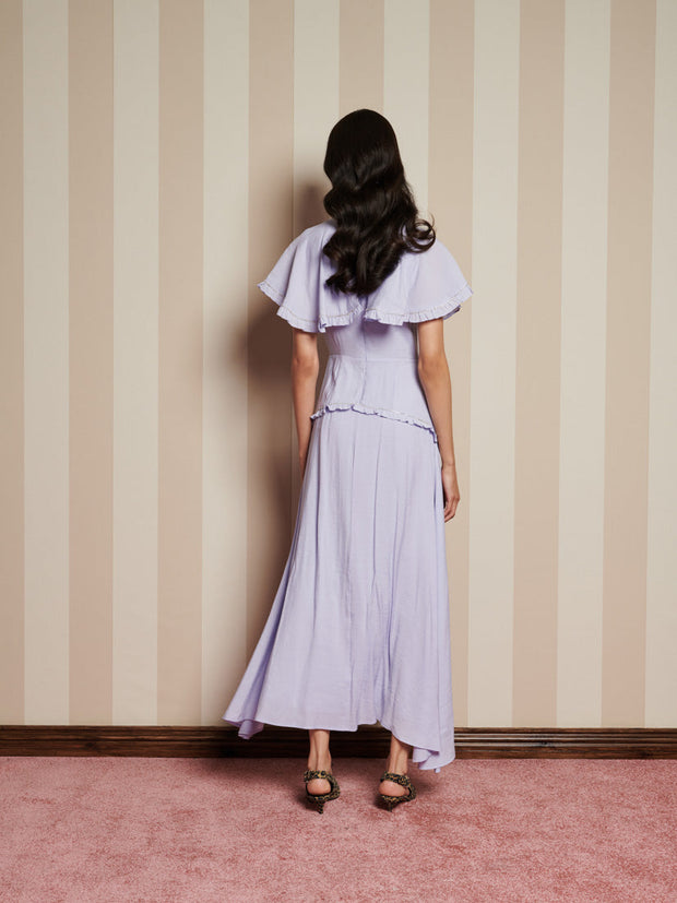 Heirloom Cape Maxi Dress Lilac Blue / Z