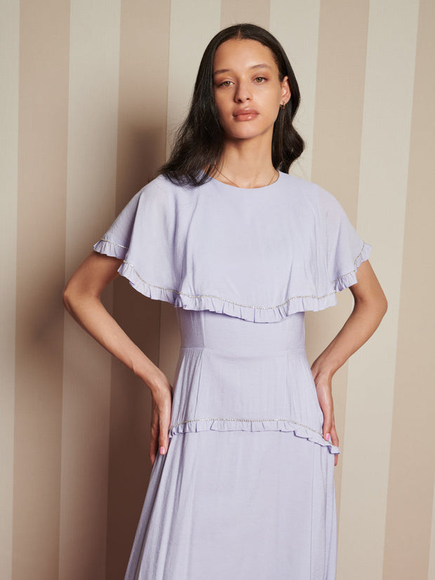 Heirloom Cape Maxi Dress Lilac Blue / Z