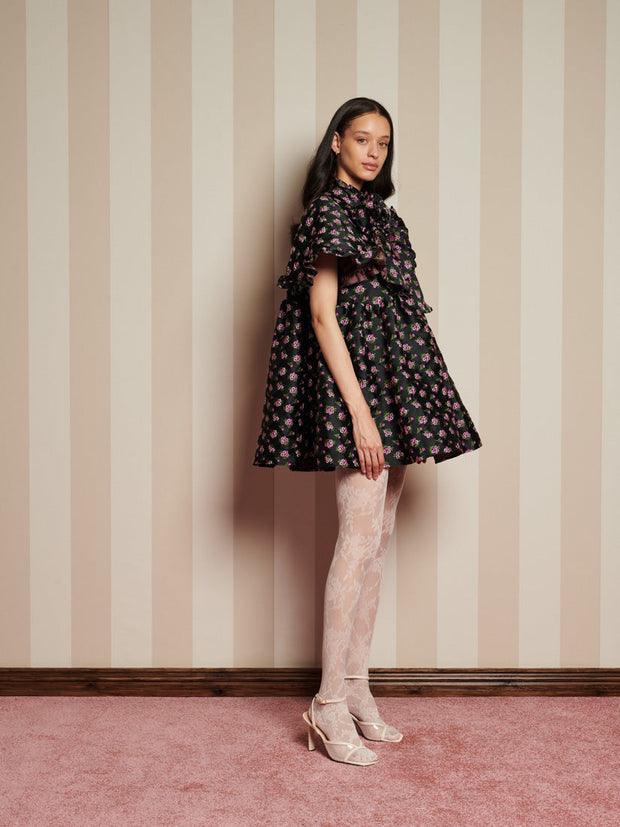 Canopy Jacquard Mini Dress Coal Black / Z