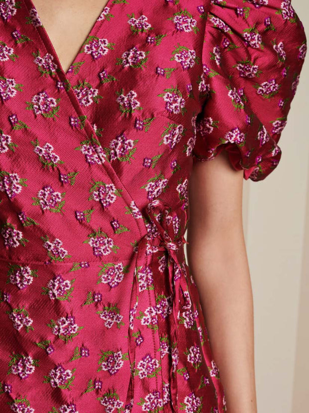 Momento Jacquard Midi Wrap Dress Orchid Pink / Z
