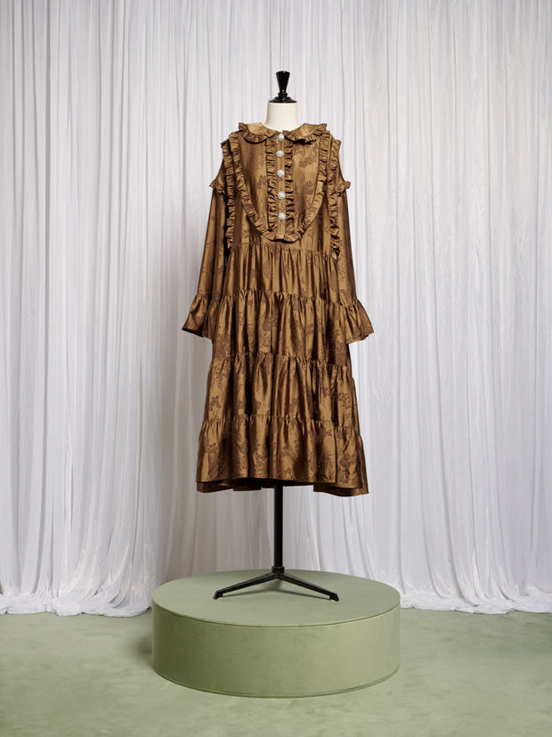 Helen Bib Jacquard Midi Dress